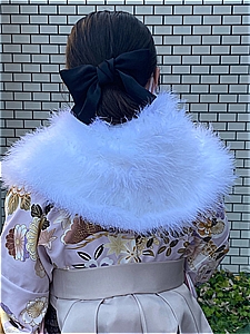ファーを羽織って卒業式袴も寒くない