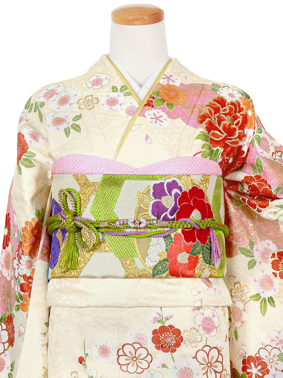 花尽くし振り袖・木下茂森・高級 着物・浴衣