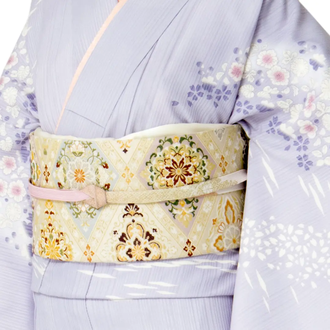 藤色に桜の付下訪問着(袷)（ポリエステル） | 宅配着物レンタルの京都