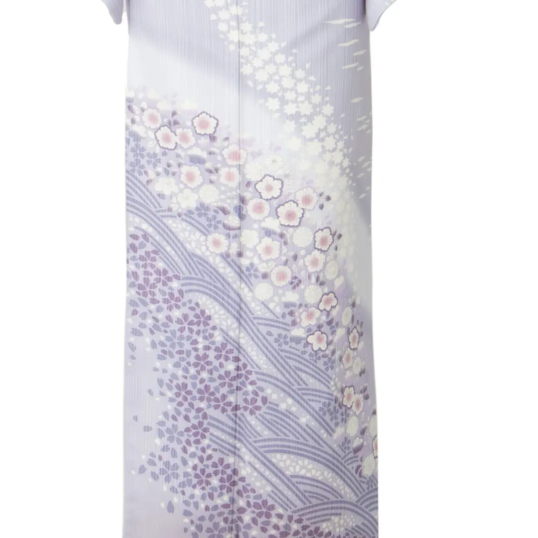 藤色に桜の付下訪問着(袷)（ポリエステル） | 宅配着物レンタルの京都