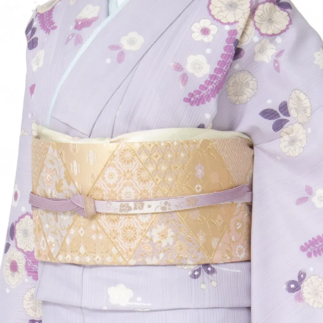 訪問着 ポリエステル❣️ 薄紫 リサイクル着物】色無地 ポリエステル 身丈154cm 裄丈63cm 浅紫色