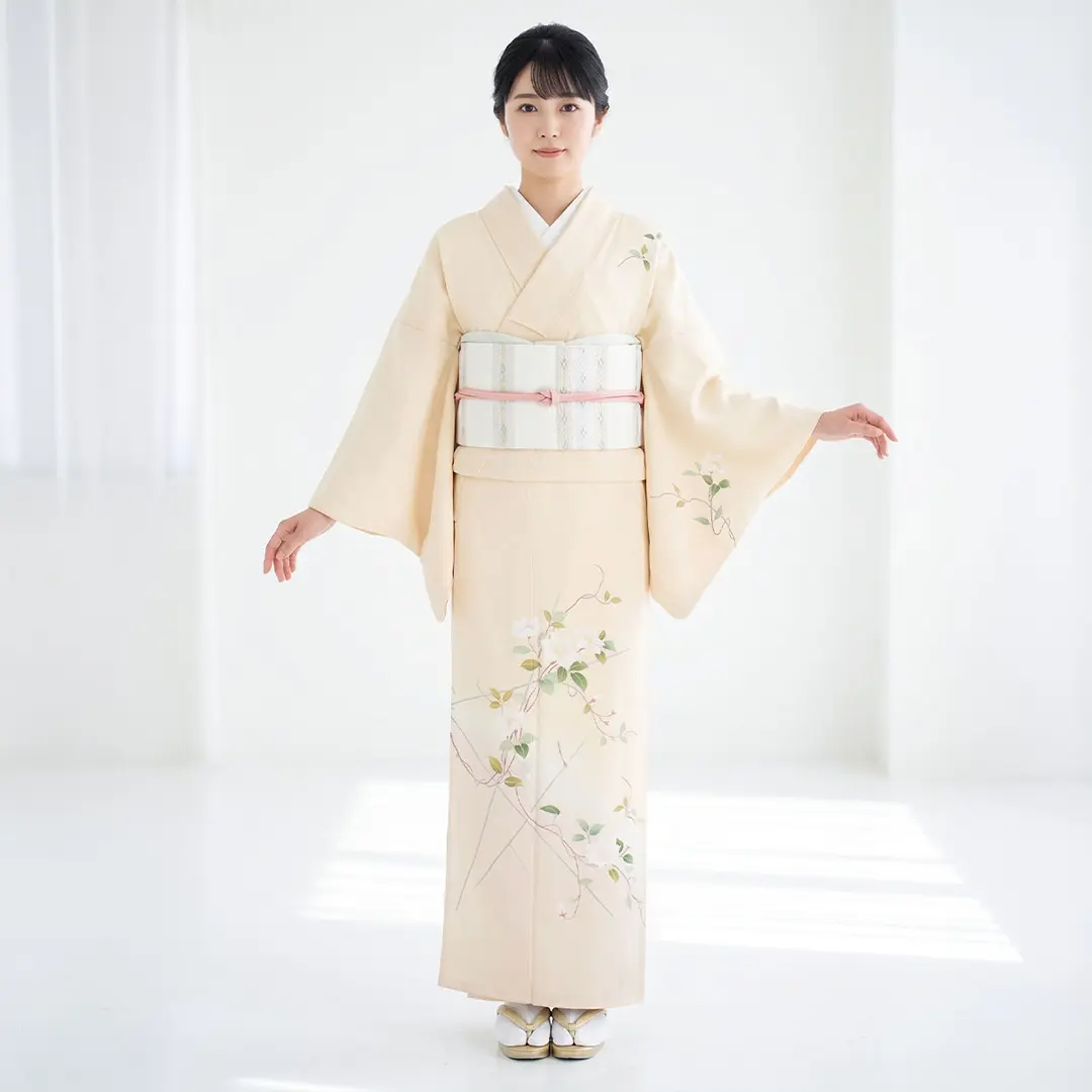立枝紋げの付下訪問着(絽) | 宅配着物レンタルの京都かしきもの