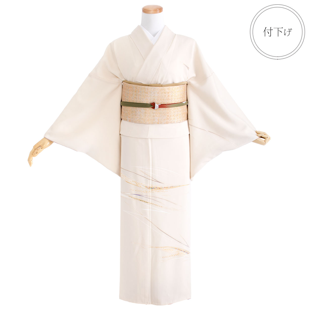 うすたまご色地に金彩七宝の付下訪問着(袷) | 宅配着物レンタルの京都