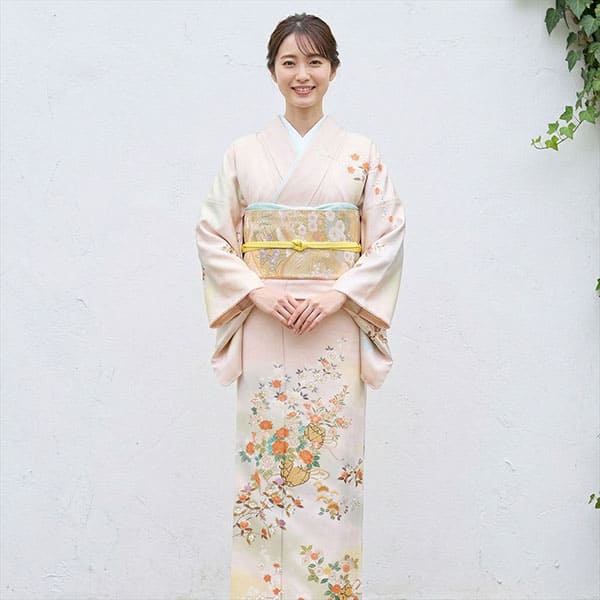 ［2857］訪問着 美品 友禅 花籠文様 ぼかし 正絹 着物 袷 2857］訪問着 美品 友禅 花籠文様 ぼかし 正絹 着物 袷の通販 by 九条