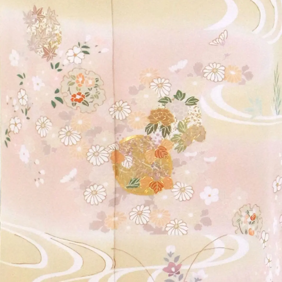 砥粉色（とのこいろ）に四季花と雪輪の訪問着(袷) | 宅配着物レンタル