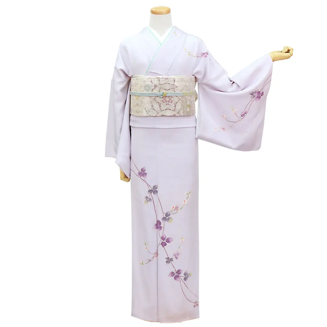 淡藤色に早乙女蔓の付下訪問着(袷)／正面