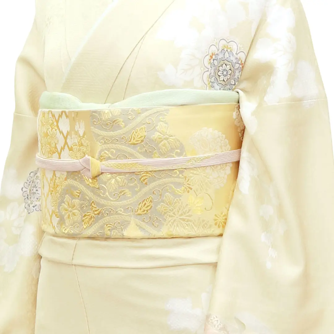 女郎花色に宝相華の付下訪問着（袷） | 宅配着物レンタルの京都かしきもの