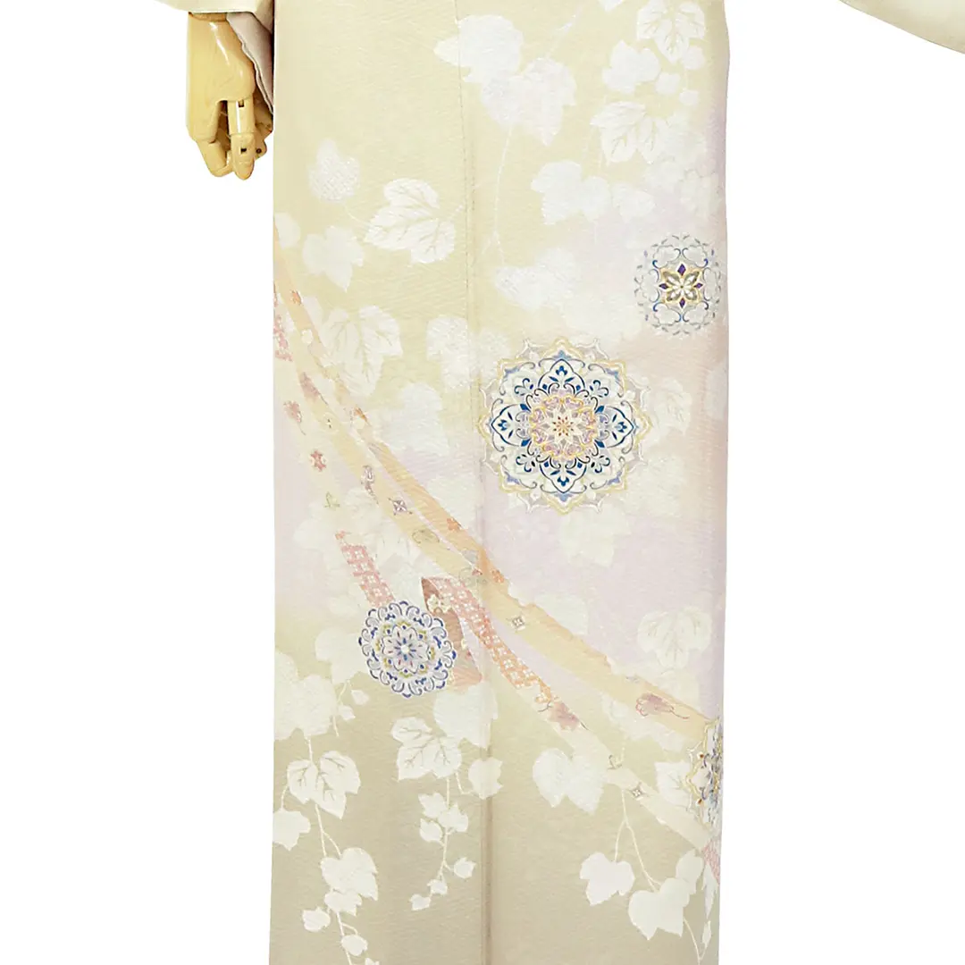 女郎花色に宝相華の付下訪問着（袷） | 宅配着物レンタルの京都かしきもの