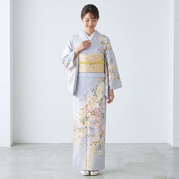 青藤色に流水と秋明菊の訪問着（袷） | 宅配着物レンタルの京都かしきもの
