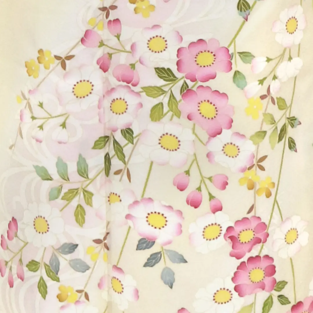 【人気】淡黄蘗（うすきはだ）に春の木花（このはな）の訪問着(袷)／柄詳細