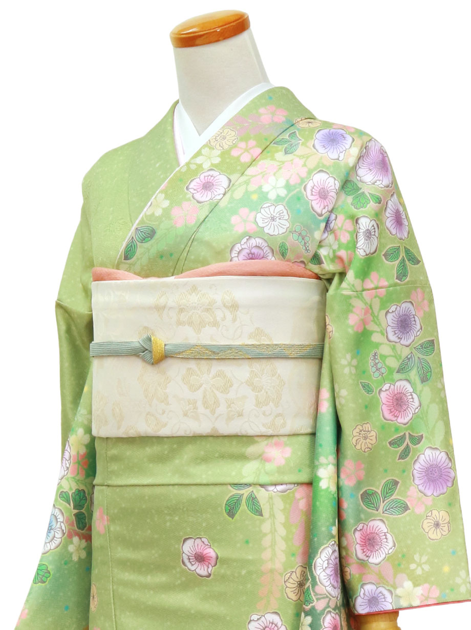 洗える夏着物 誂えポリエステル 辻が花 絽 訪問着 着物 A3210 美品 洗える夏着物 誂えポリエステル 絽 訪問着 着物 A3441