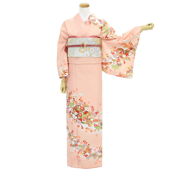 訪問着　フルセット！ 訪問着tc884 JAPANSTYLE ベージュ七宝桜(化繊) | 着物レンタルの