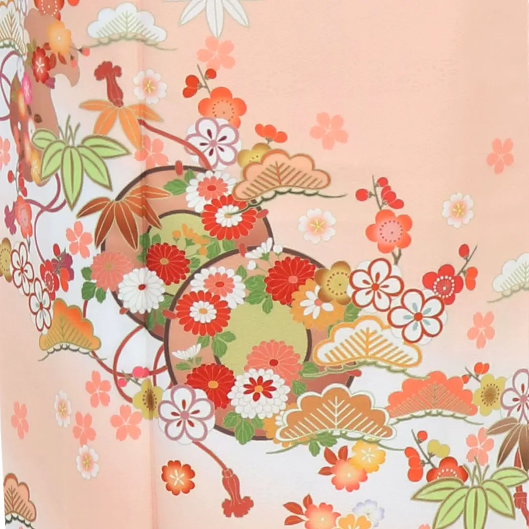 縁起の良い松竹梅模様☆訪問着 着物 訪問着［白緑色地の松竹梅模様］｜着物レンタルあき (来店着付け無料