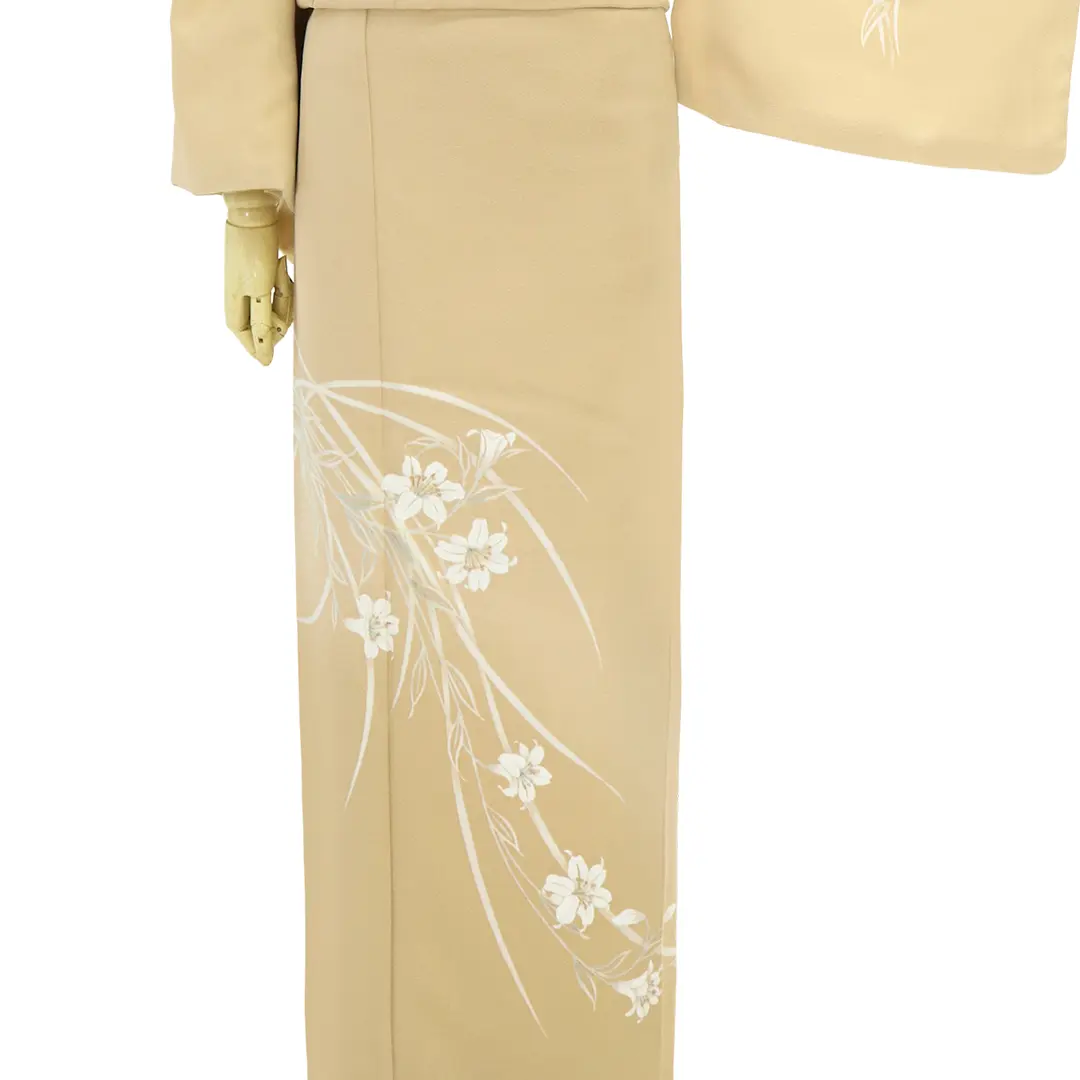 LULU81 着物 付け下げ 袷 ボタニカル柄 ベージュ 鳥 LULU81 着物 付け下げ 袷 ボタニカル柄 ベージュ 鳥 - メルカリ