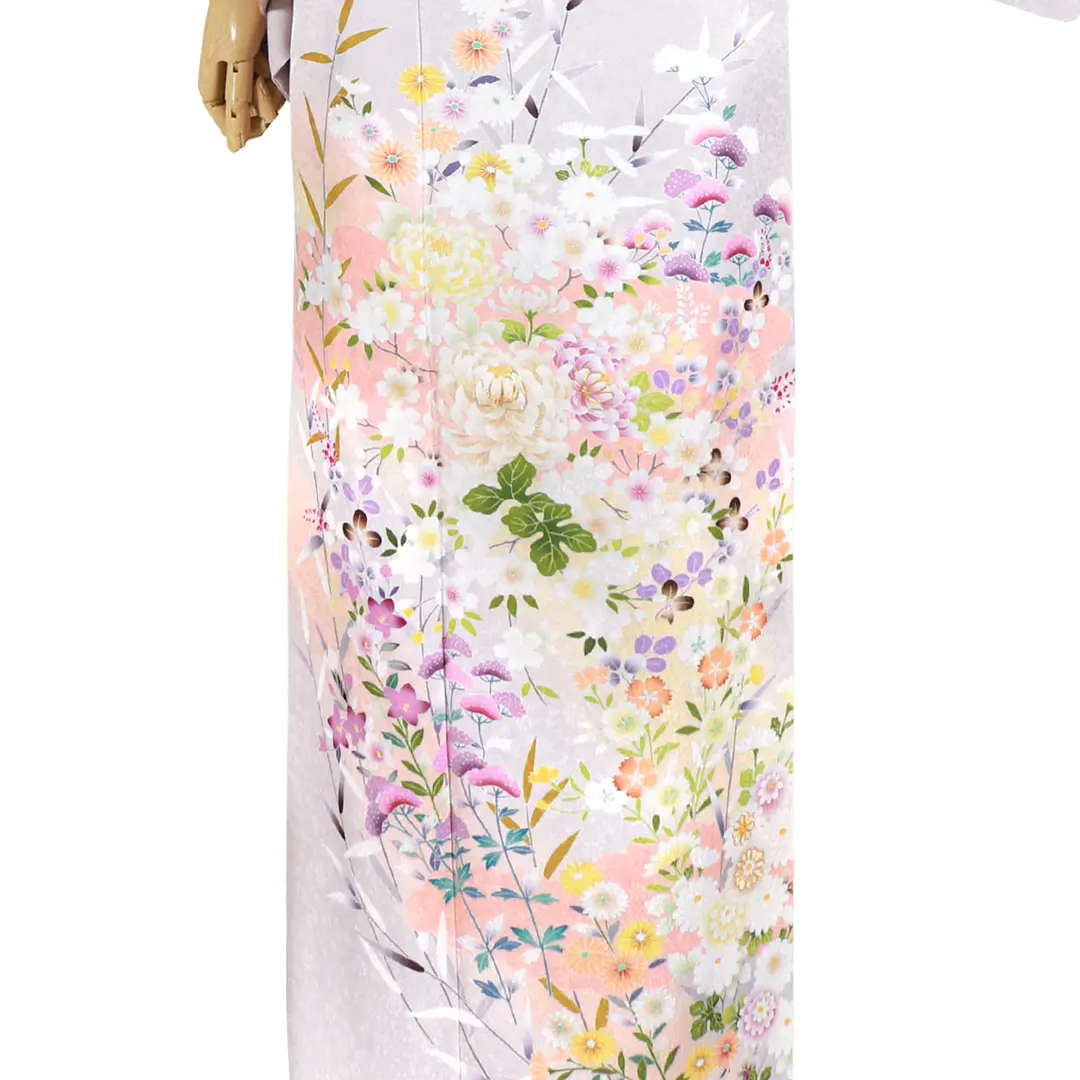 藤色に菊と四季花の訪問着（袷） | 宅配着物レンタルの京都かしきもの