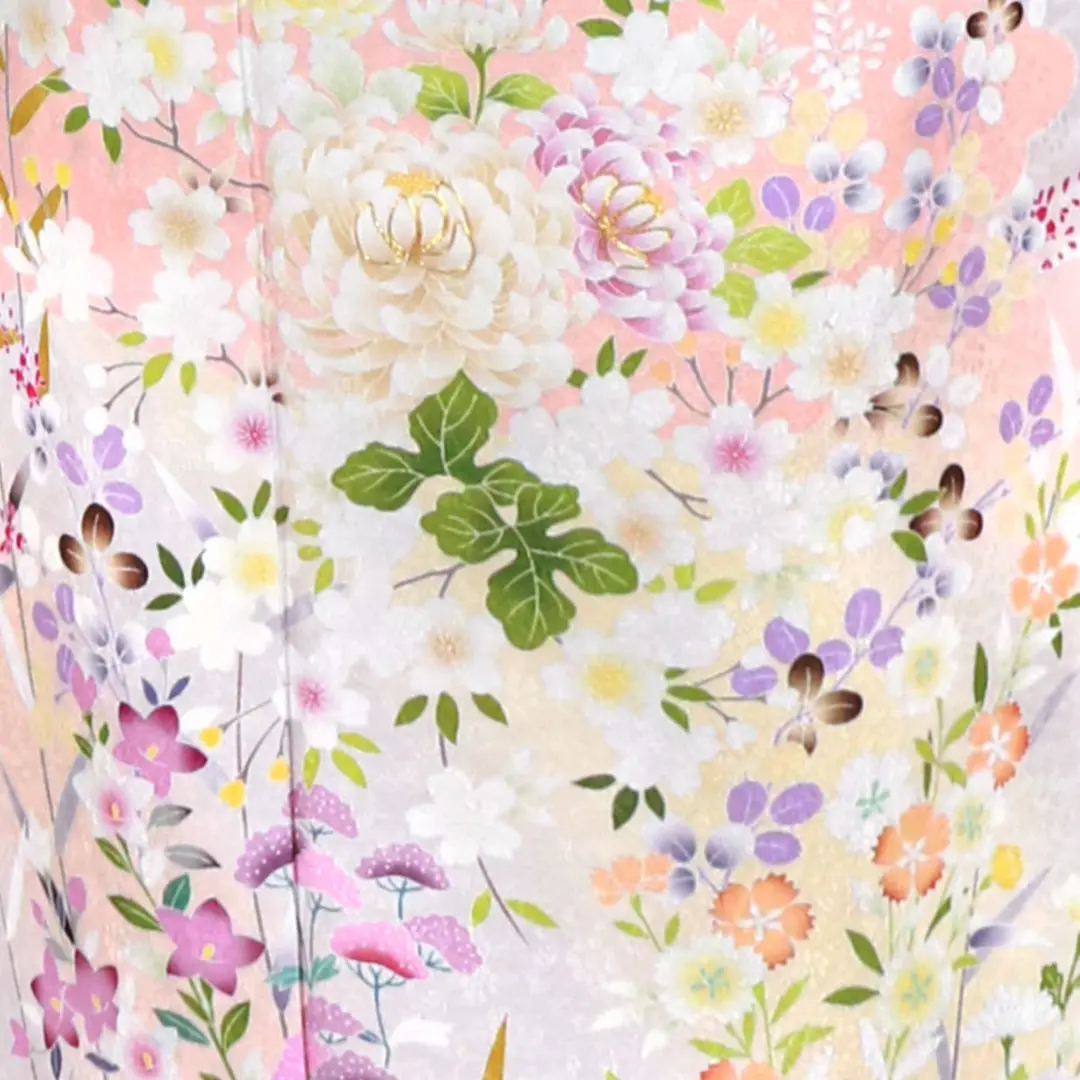 藤色に菊と四季花の訪問着（袷） | 宅配着物レンタルの京都かしきもの