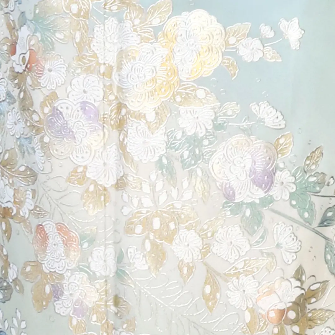 金彩友禅】水色地に辻が花の訪問着（袷） | 宅配着物レンタルの京都か