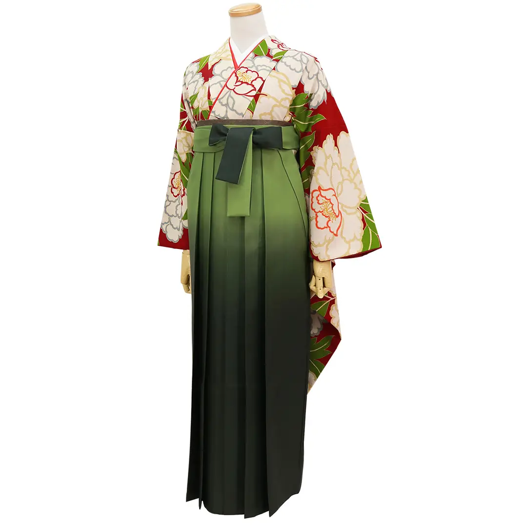 大正ロマン 羽織 緑 芍薬 RE:HAGU】羽織 HAORI 大正ロマン | kilukilu〈キルキル〉