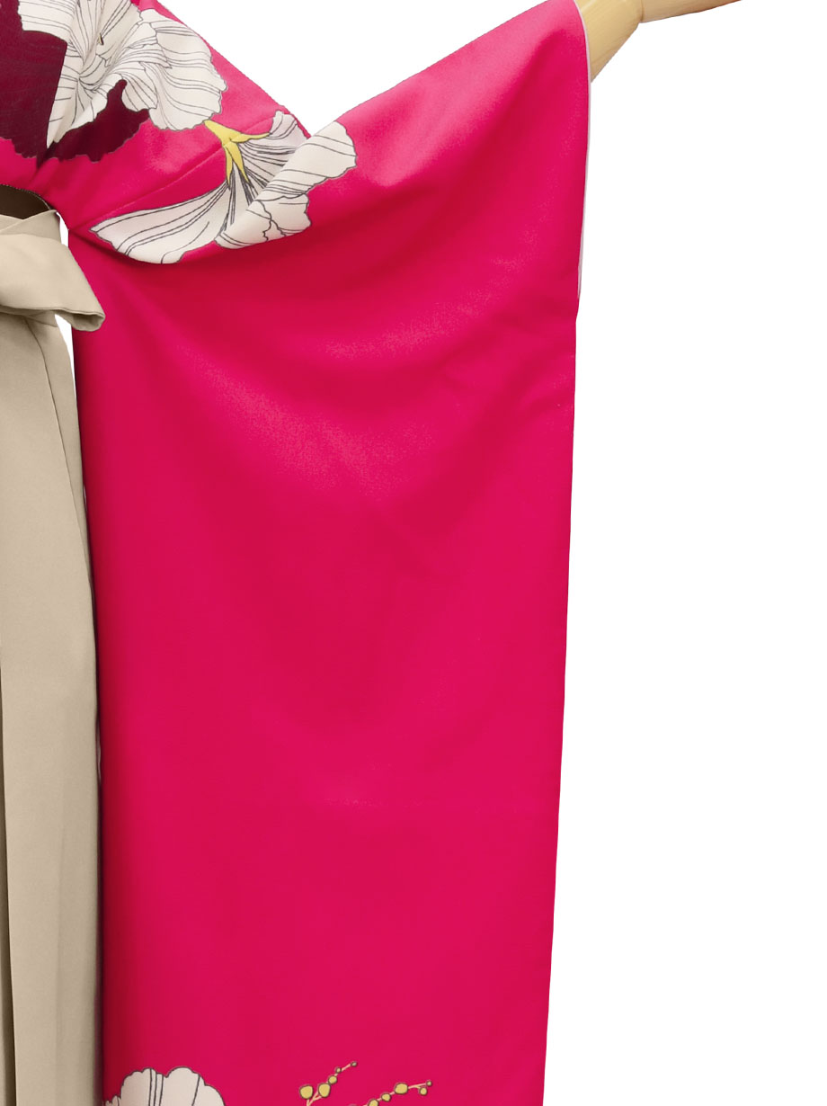 大正ロマンな洋花の振袖・グレージュ袴（無地） （振袖）／卒業式