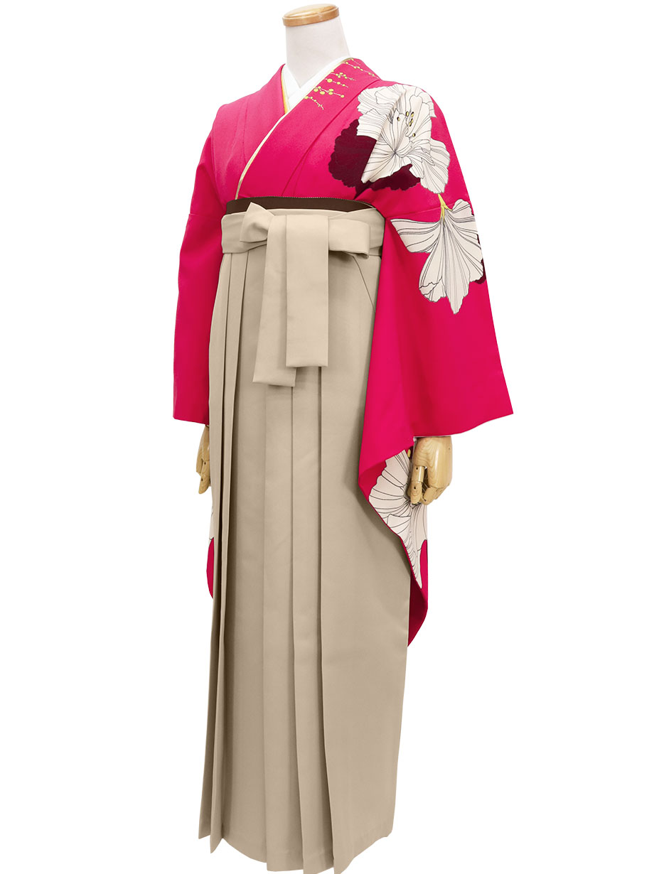 大正ロマンな洋花の振袖・グレージュ袴（無地） （振袖）／卒業式