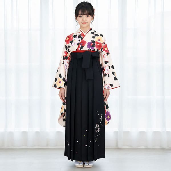 送料無料　新品　入学　卒業袴　刺繍　S 　黒　適応身長145～153cm前後 新品 入学 卒業袴 黒 刺繍 S 紐下87cm 適応身長145〜153cm前後 女袴