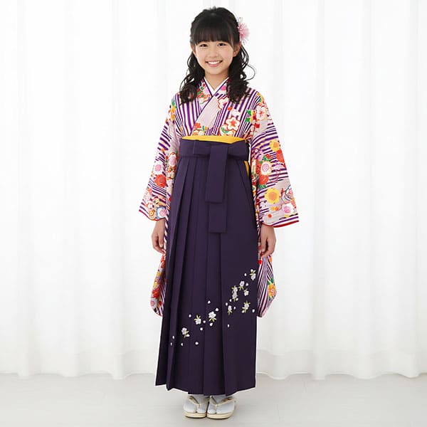 紫　濃紫　レース刺繍袴　卒業式　新品　小学生　ジュニア　大学生　S　M　L 楽天市場】( レース 刺繍/無地袴 ジュニア) 袴 単品 卒業式 小学生