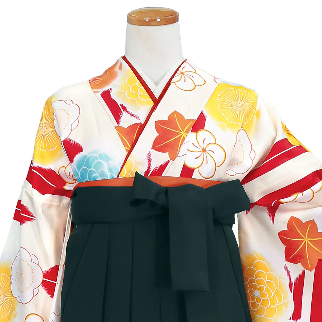 ★Asuka様ご専用品です✨袴、矢絣の着物付き、お振袖【中古品】 レンタル袴&着物 「赤 大矢がすり」&「グリーンボカシ 桜地紋」 | 小