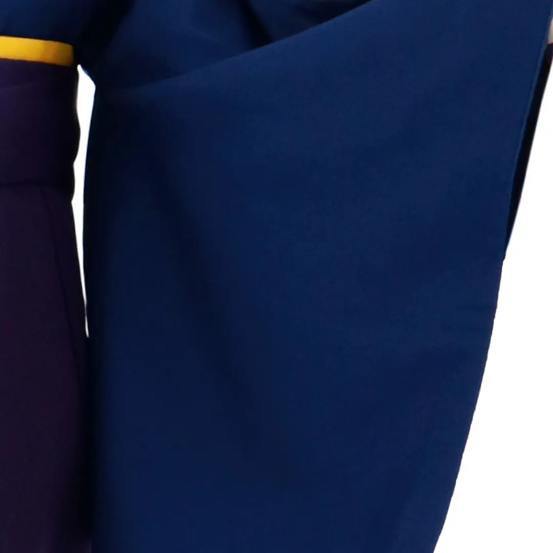 【先生におすすめ】紺瑠璃（こんるり）色の色無地・紫袴（無地） （小袖）／卒業式／柄詳細