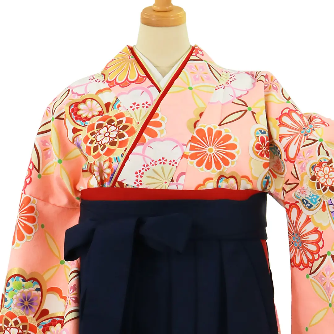 二尺袖紅に桜　着物・無地袴 二尺袖紅に桜 着物・無地袴 【公式通販】