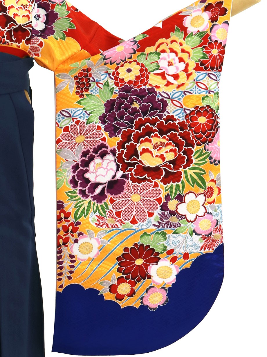 沖縄 紅型二部式着物 ♪♪ やまぶき色 沖縄紅型2部式着物｜Yahoo