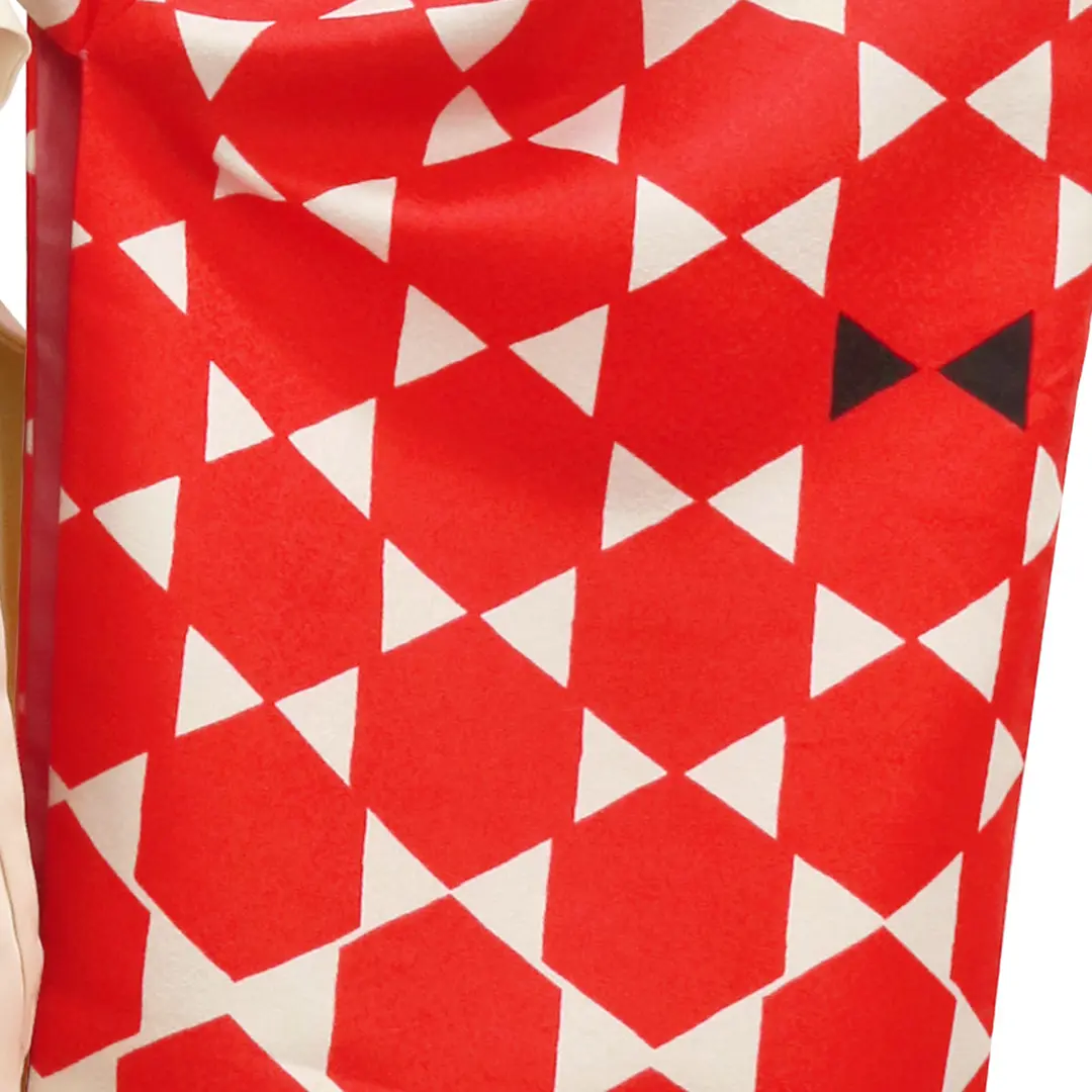 白地に赤の籠目紋・アイボリー袴（無地） （振袖）／卒業式／柄詳細