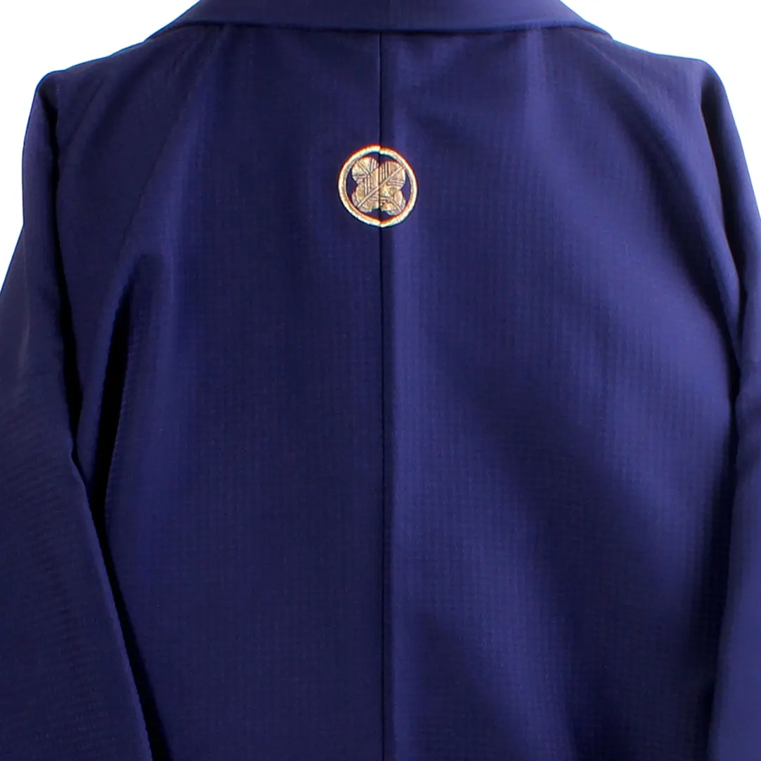 淡桃地に紺羽織・縞袴（小学生）／卒業式／柄詳細