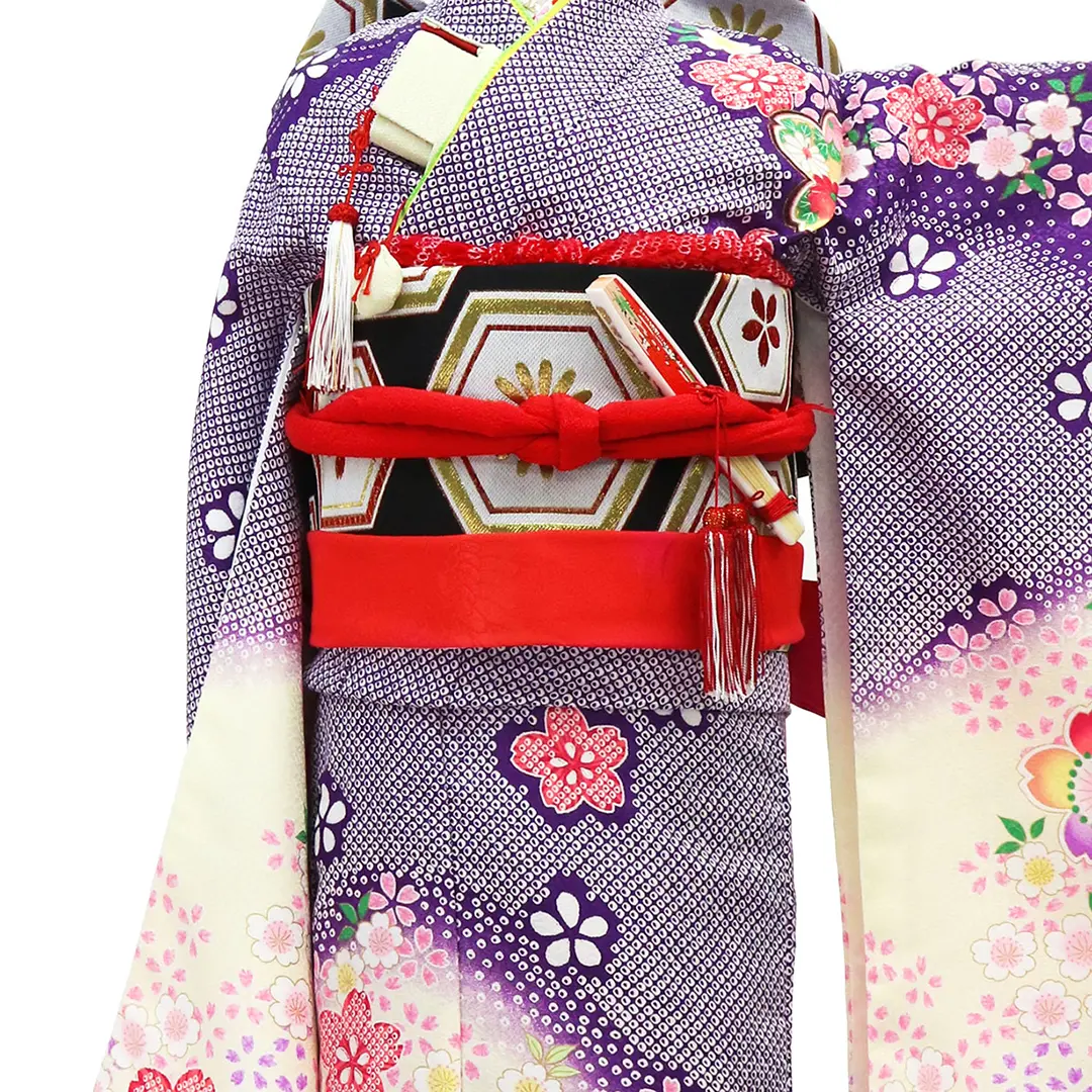紫地に桜と手毬の着物／七五三・七歳女の子 | 宅配着物レンタルの京都