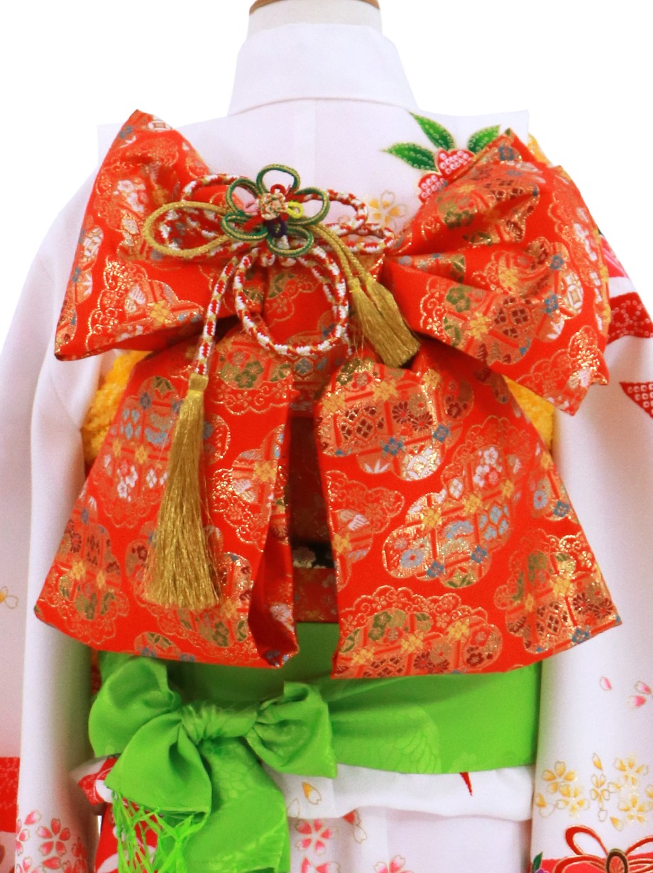 七五三 7歳オレンジの疋田振袖