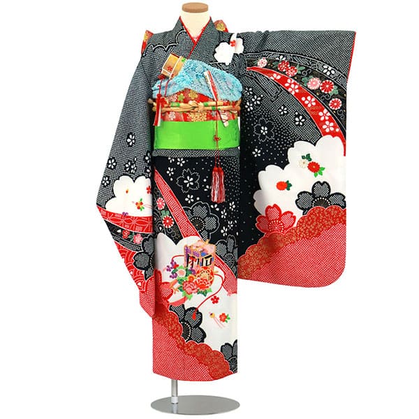 Y ★947★ 女の子 七五三 飾り帯　はこせこセット 草履 女児 帯 七五三女の子小物 結び帯はこせこセット 7点セット 3歳 5歳 7歳