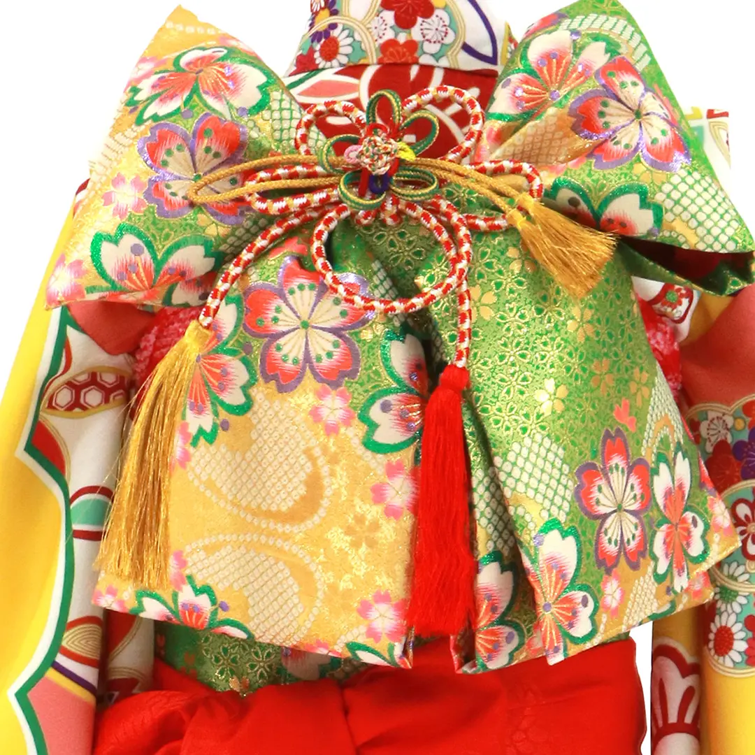薄紅色にレトロな雲取りと雀紋の着物／七五三・七歳女の子 | 宅配着物
