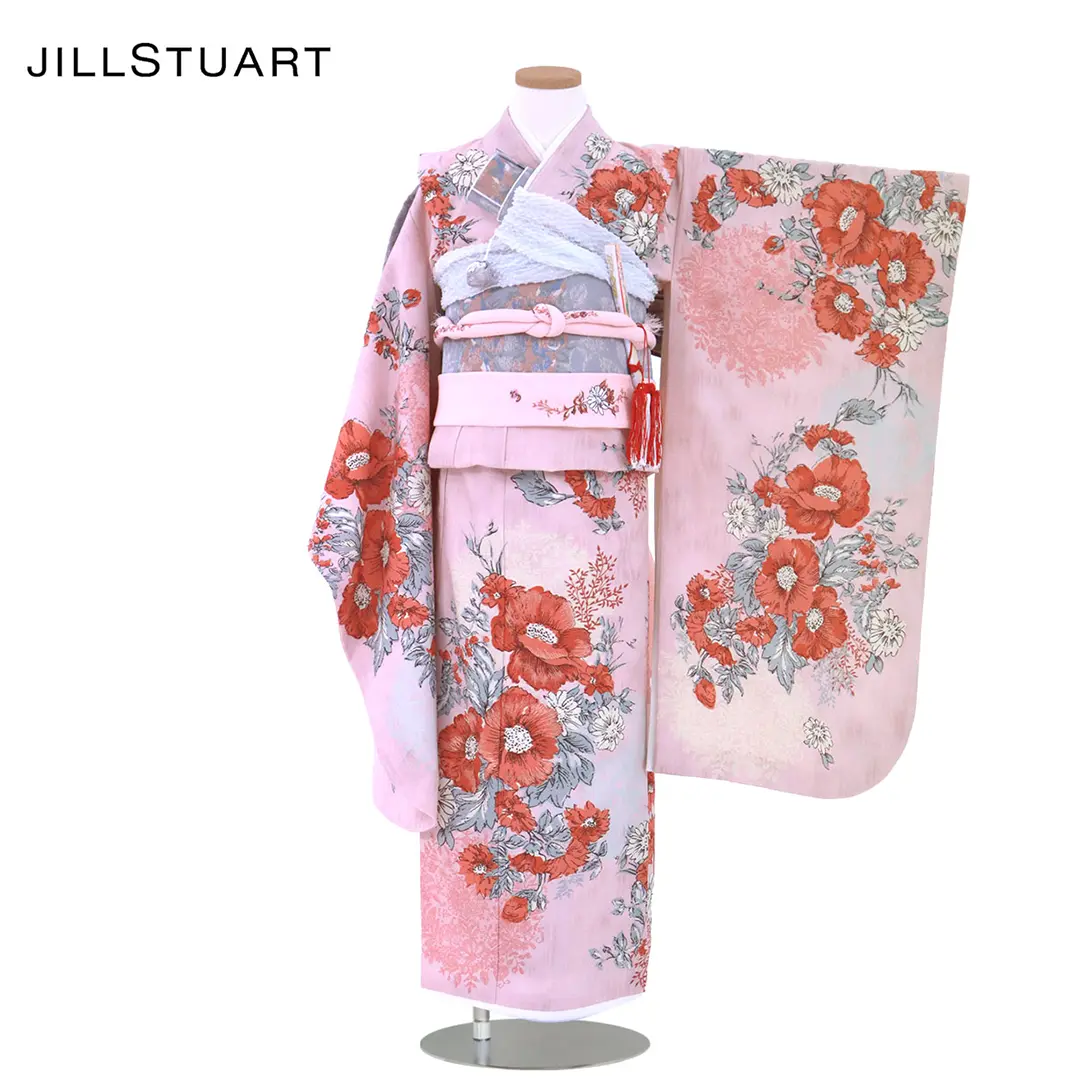 JILLSTUART》ピンク地にアネモネの着物／七五三・七歳女の子 | 宅配