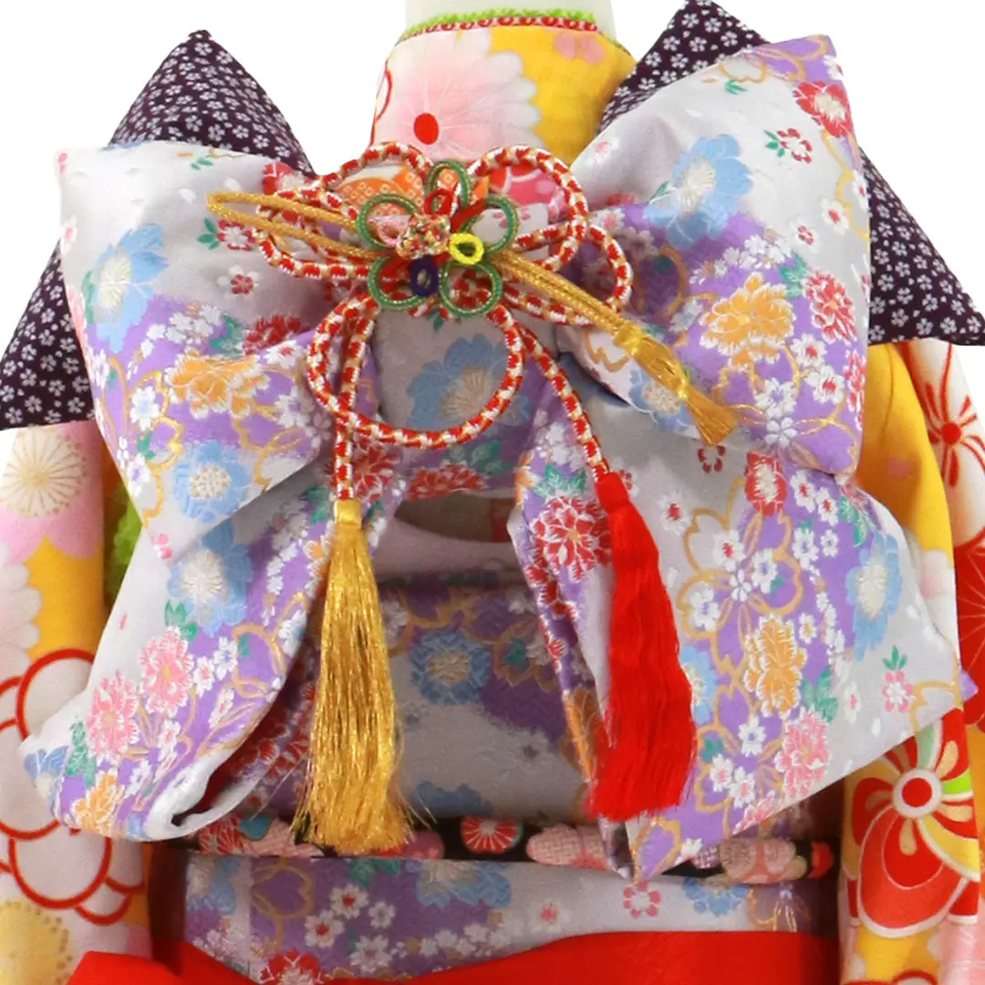 ひまわり色に梅とまりの着物／七五三・七歳女の子 | 宅配着物レンタル