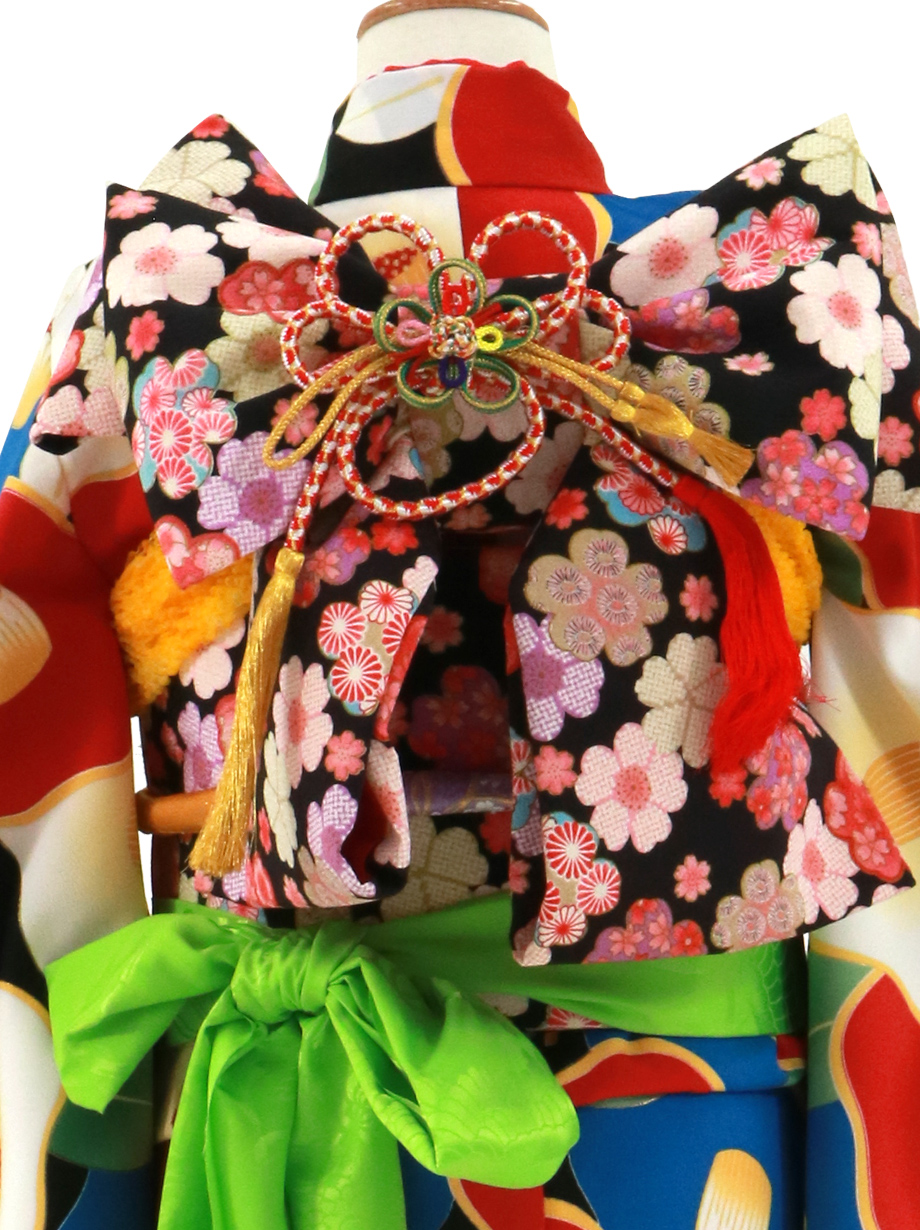 七五三♡着物　フルセット　椿　黒　赤　3歳　♯3504 SOUBIEN 七五三 着物 3歳 販売 女の子 三歳 着物セット 被布