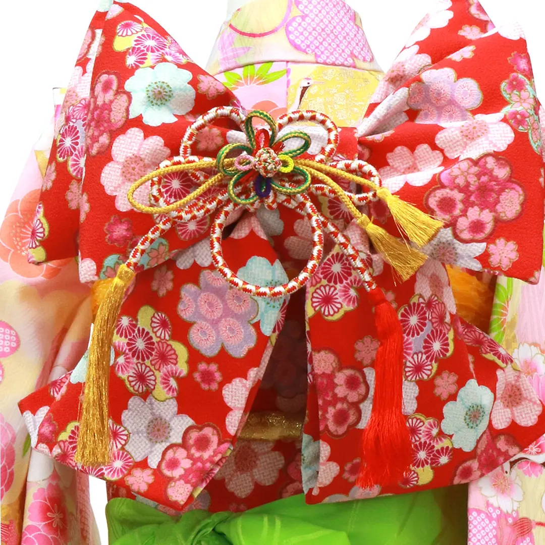 パステルピンクに鶴と毬の着物／七五三・七歳女の子 | 宅配着物