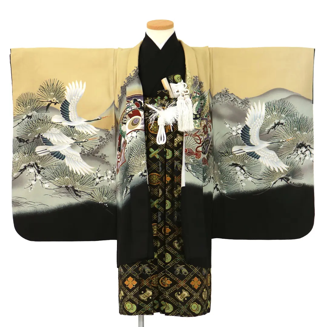 かっこいい虎の羽織♡七五三 5歳 男の子 セット 一式 鷹 黒系 黒地に