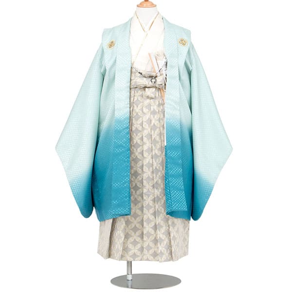 3歳 七五三用 着物セット 青と白のグラデーション