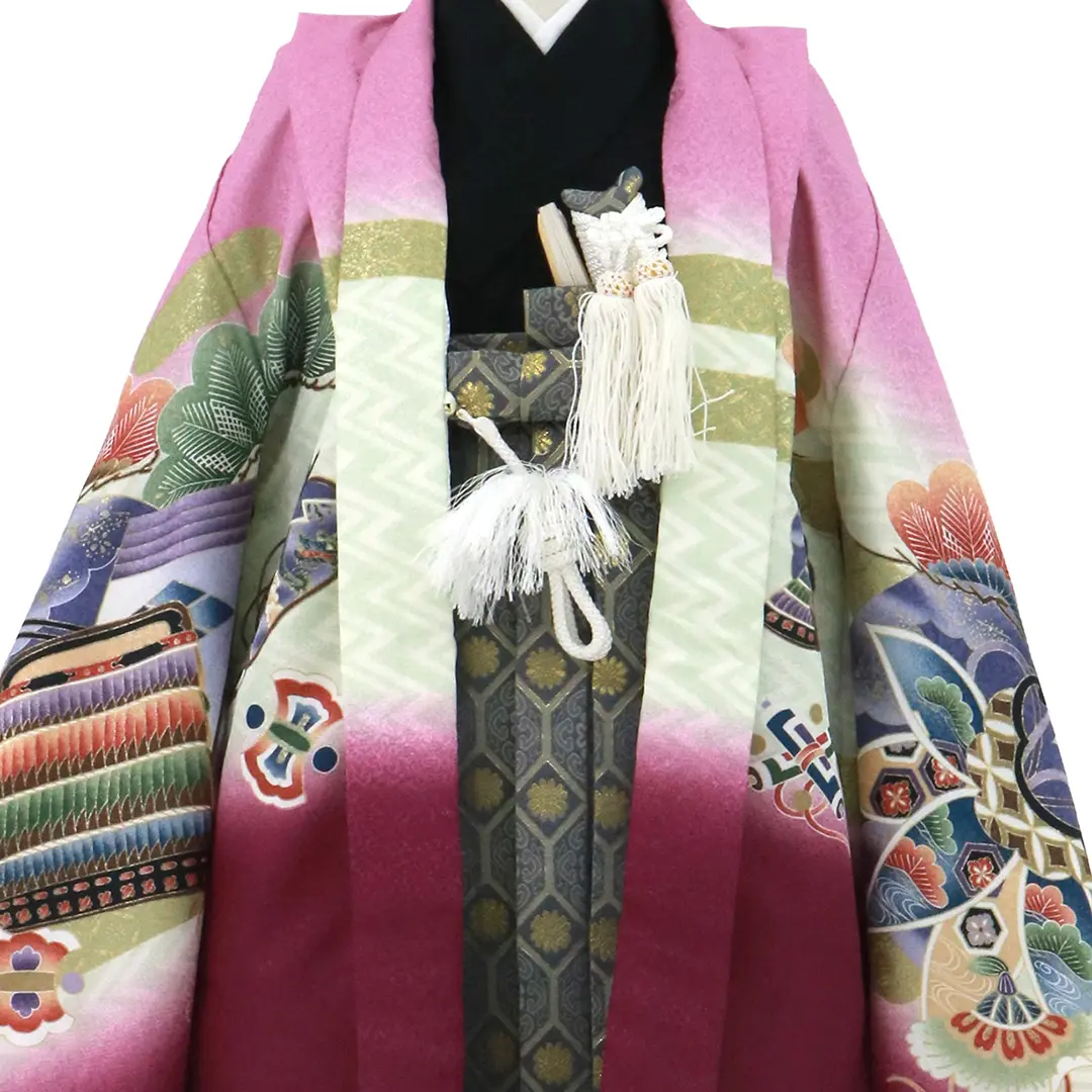 紫地に龍、藍鼠の袴／七五三・五歳男の子・袴 | 宅配着物レンタルの