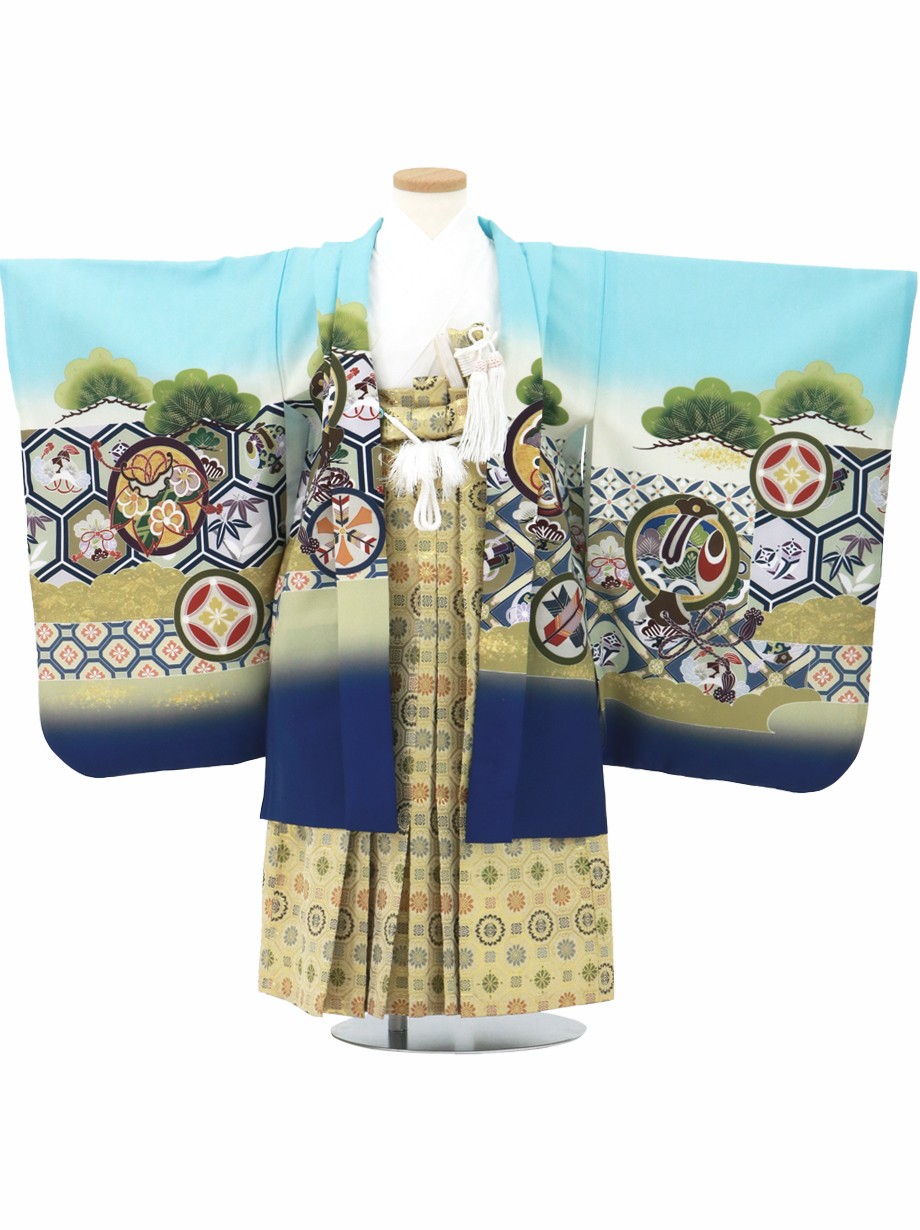 七五三五歳‼️金彩鷹煌びやか際立つ‼️金蘭袴カッコイイ安心セット 七五三五歳‼️金彩鷹煌びやか際立つ‼️金蘭袴カッコイイ安心