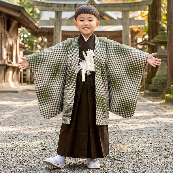 キッズ服(100cm~) 5歳用 七五三 和装 市松模様