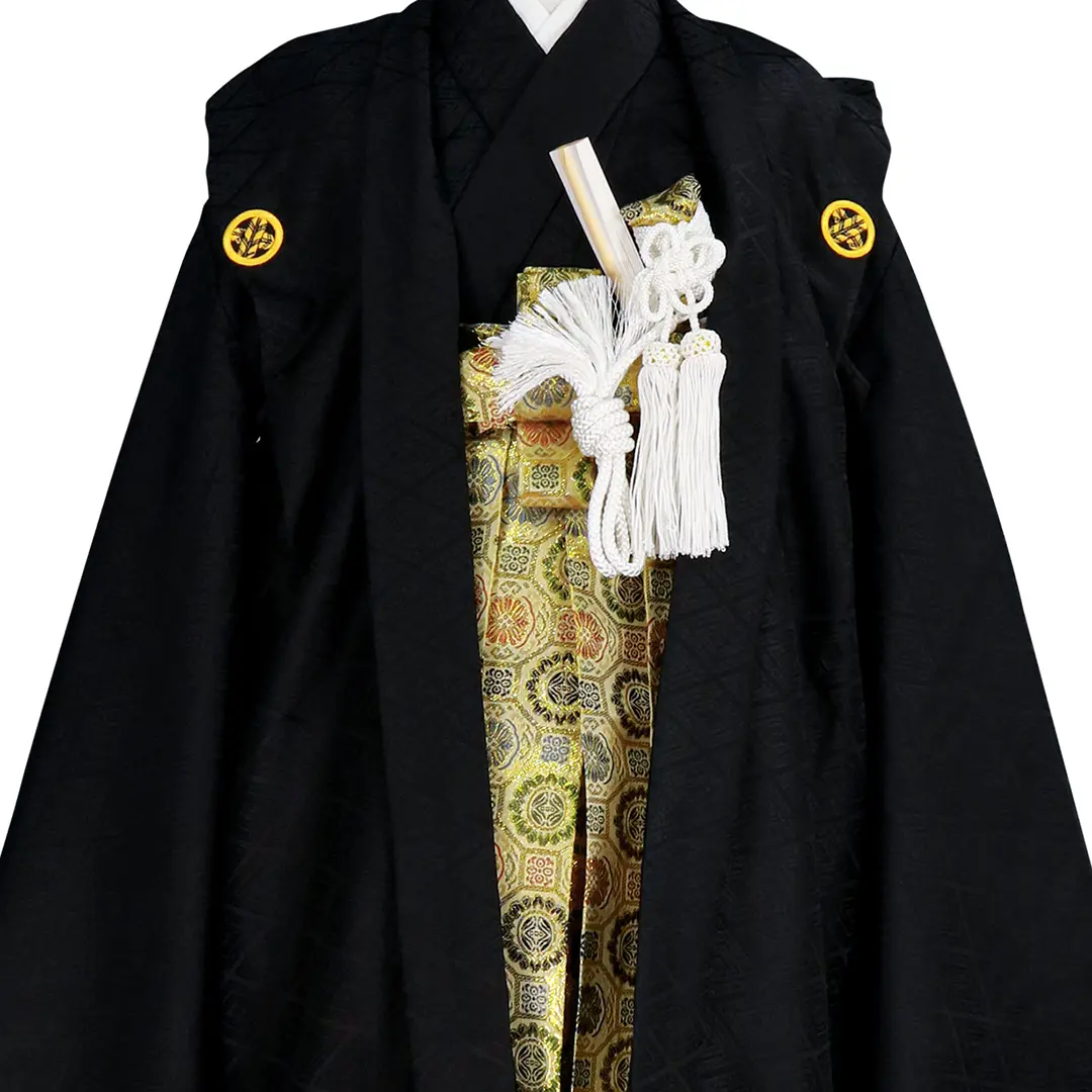 黒紋付、金襴の袴／七五三・五歳男の子・袴* | 宅配着物レンタルの京都