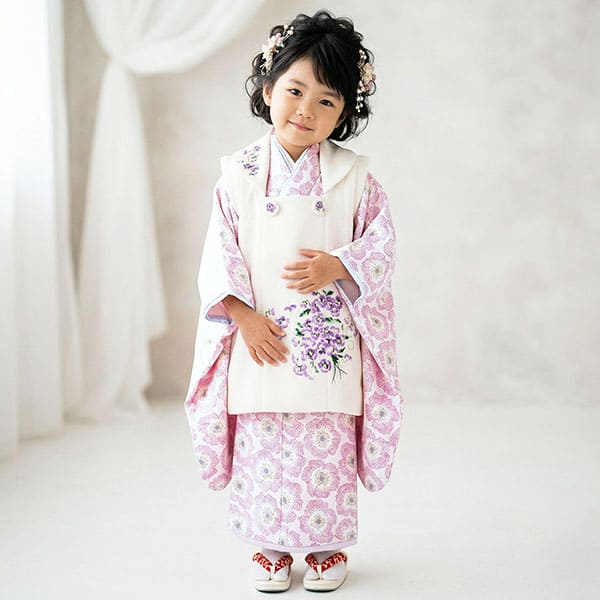 JILLSTUART》薄紫地に菫の被布コートセット／七五三・三歳女の子