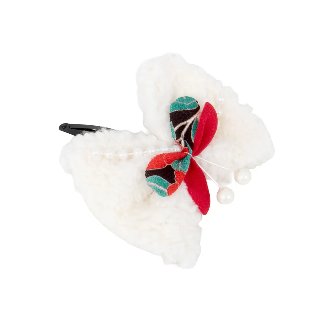 《Modern Antenna》牡丹と白い犬の被布コートセット／七五三・三歳女の子 髪飾り