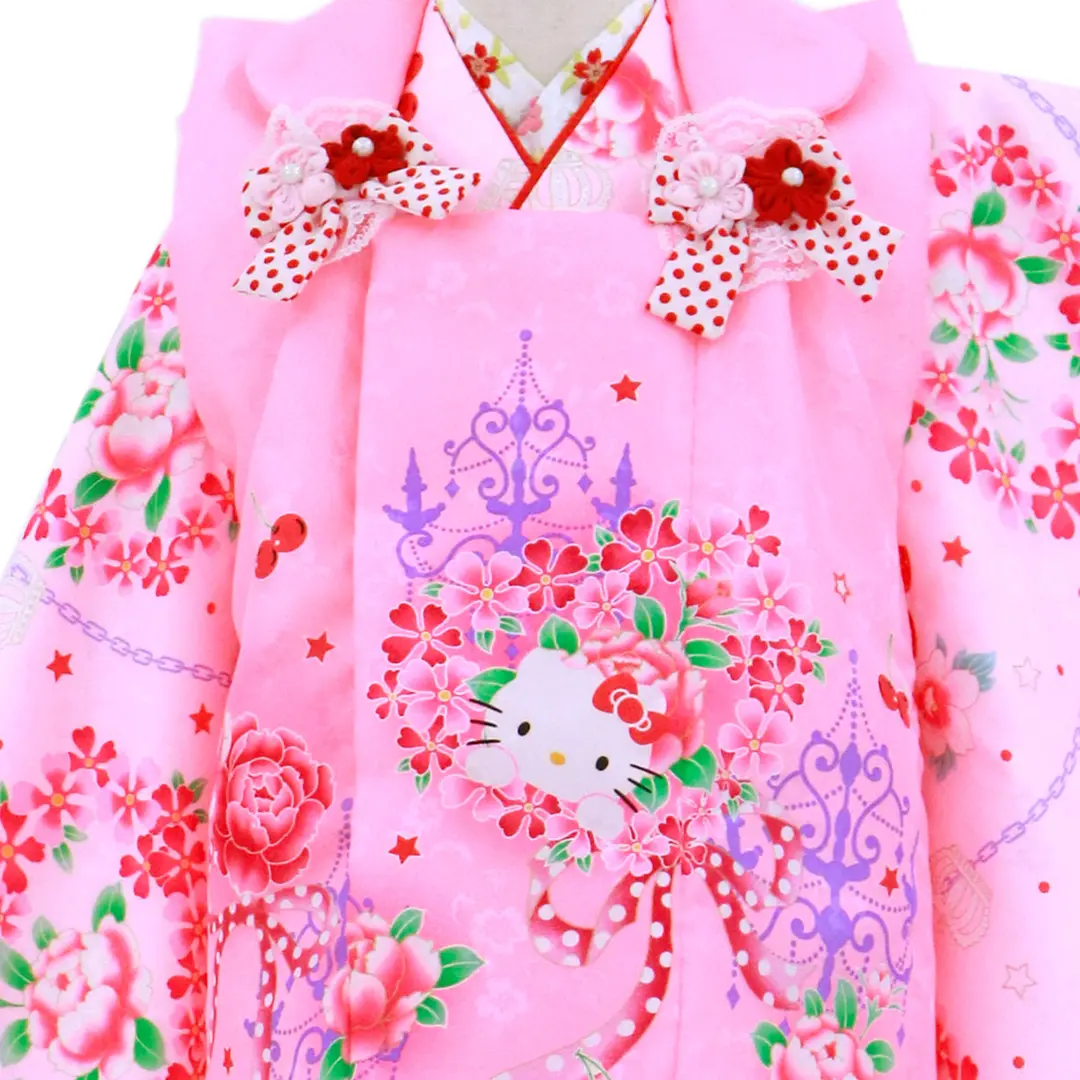 七五三 3歳の女の子のお支度 ハローキティのコーディネート お被布と