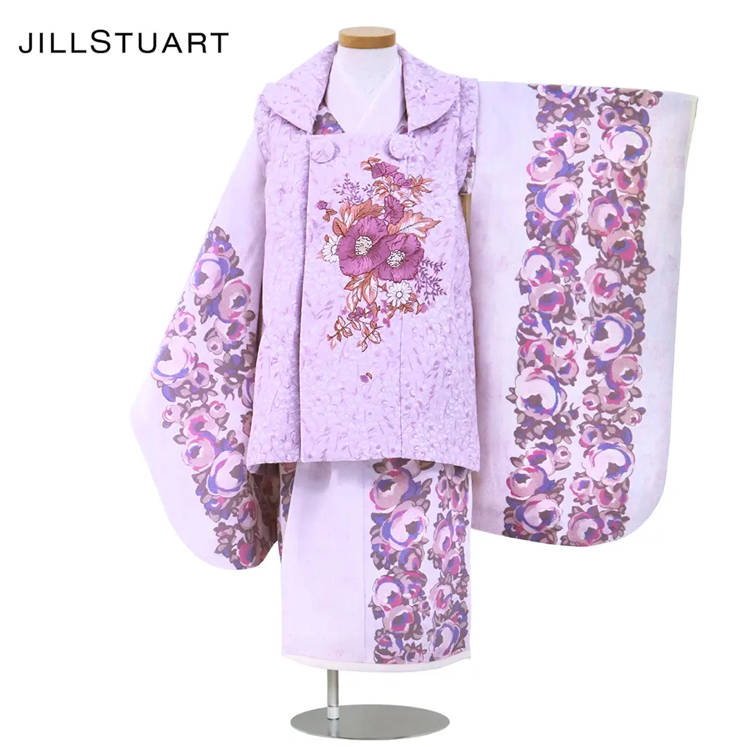 nor★［アネモネH］被布3点セット ꕤハンドメイドꕤ 七五三 3歳 JILLSTUART》薄紫地にアネモネの被布コートセット／七五三・三歳